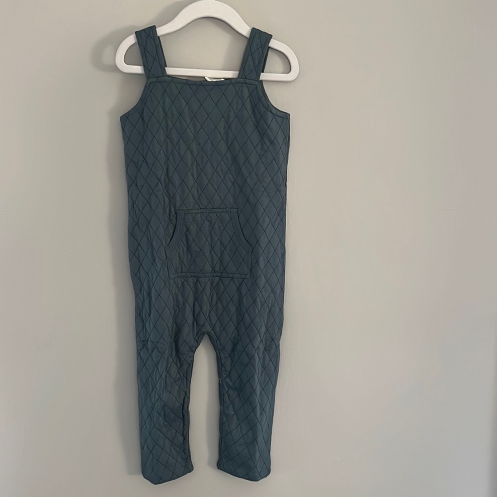Kate Quinn Bamboo Green Quilted Overall 2T